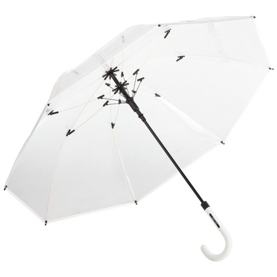 Parapluie transparent FARE en polyéthylène avec mât en acier - BCM Goodies