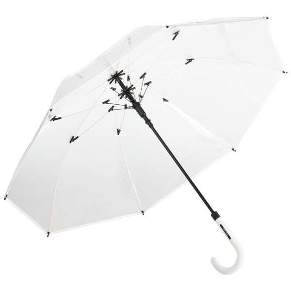 Parapluie transparent FARE en polyéthylène avec mât en acier - BCM Goodies