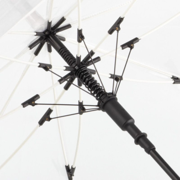 Parapluie transparent FARE en polyéthylène avec mât en acier - BCM Goodies