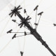 Parapluie transparent FARE en polyéthylène avec mât en acier - BCM Goodies