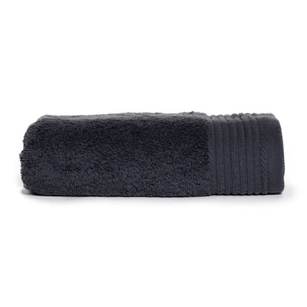 Serviette de toilette personnalisable en coton peigné ringspun 550 gr/m² - 50 x 100 cm - Galon en double surpiqûre - Idéale pour