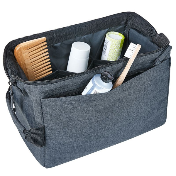 Trousse de toilette recyclée Halfar pour entreprise - 100% polyester recyclé - BCM Goodies