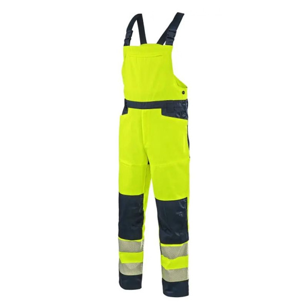 Salopette haute visibilité été homme CXS Halifax - Conforme norme EN ISO 20471 - Coton twill - Bretelles ajustables - Renforcée 