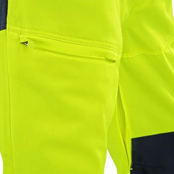 Salopette haute visibilité été homme CXS Halifax - Conforme norme EN ISO 20471 - Coton twill - Bretelles ajustables - Renforcée 
