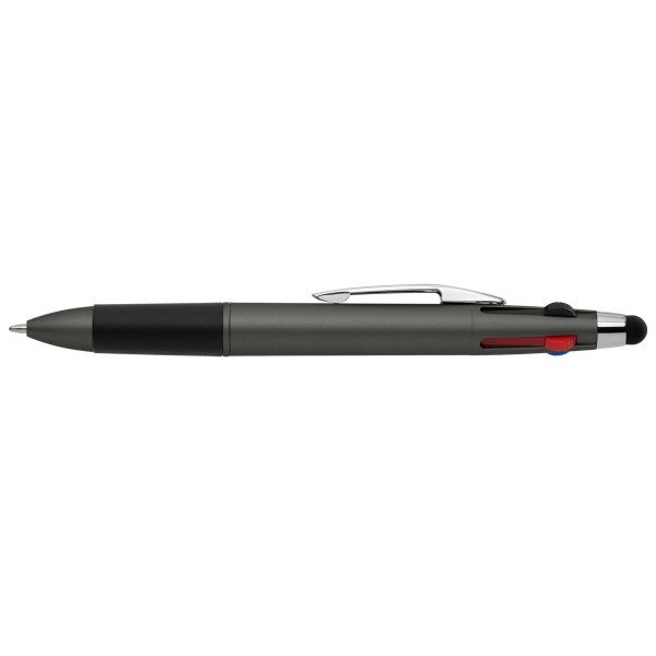Stylo publicitaire Quattro Softy Métallique multi-encres avec stylet – Objet promotionnel personnalisable pour communication d’e