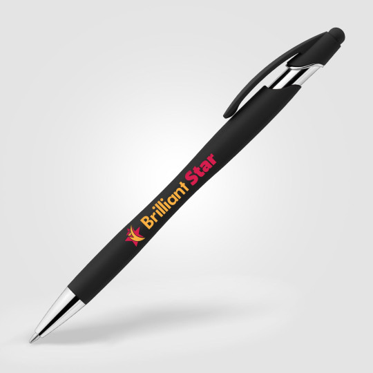 Stylo publicitaire La Jolla Softy Brights avec stylet personnalisé – Goodies d’entreprise BCM