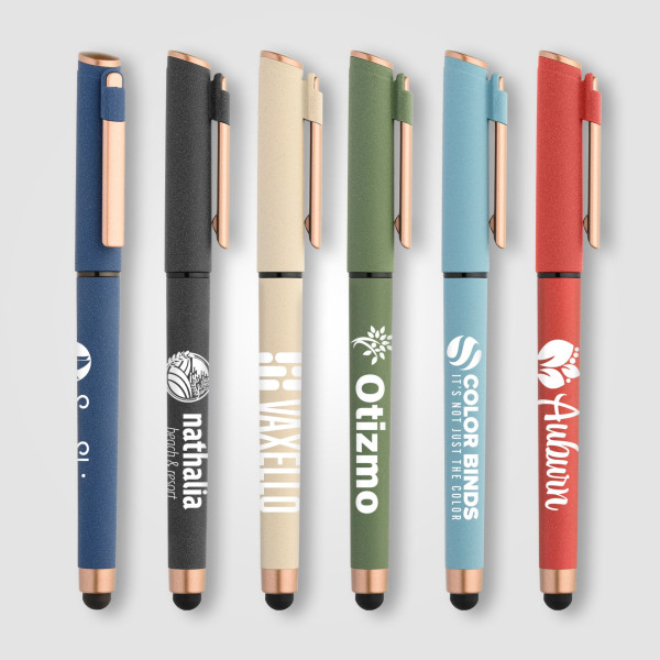 Stylo gel stylet York en plastique recyclé finition bronze – Goodies personnalisés pour entreprises