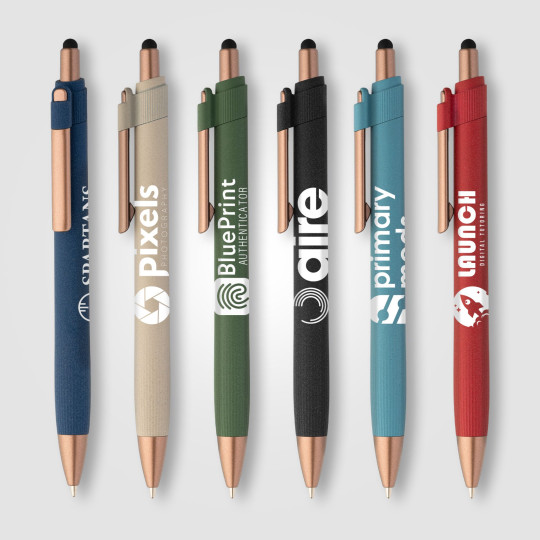 Stylo bille stylet York en plastique recyclé finition bronze – Objet publicitaire personnalisable pour entreprises
