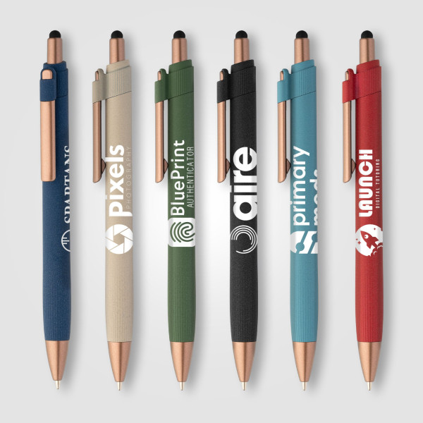 Stylo bille stylet York en plastique recyclé finition bronze – Objet publicitaire personnalisable pour entreprises