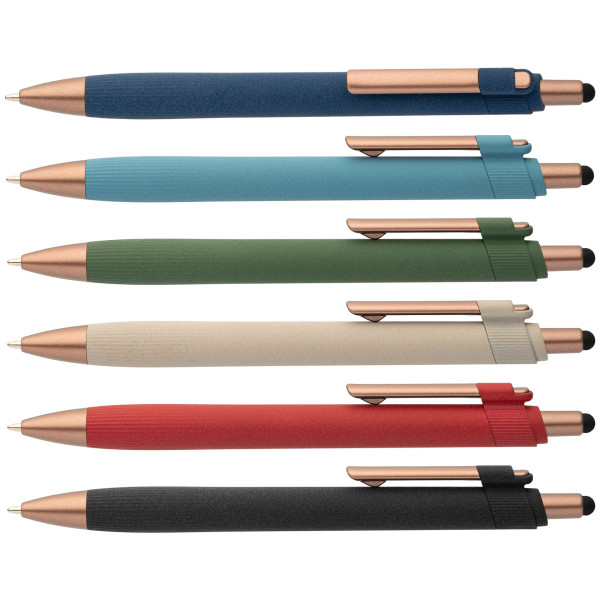 Stylo bille stylet York en plastique recyclé finition bronze – Objet publicitaire personnalisable pour entreprises