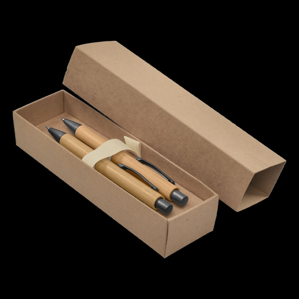 Coffret Bambou Bambowie : stylo et porte-mines personnalisables pour cadeaux d’entreprise – BCM Goodies