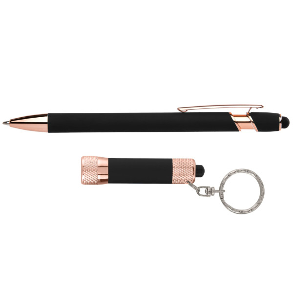 Coffret Cadeau Prince Softy Rose Gold avec Stylo et Lampe Personnalisés – Thank you Box – Goodies Entreprise BCM