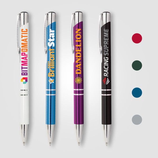 Stylo Crosby Shiny en aluminium avec finition anodisée, recharge jumbo FMA et encre Dokumental - BCM Goodies