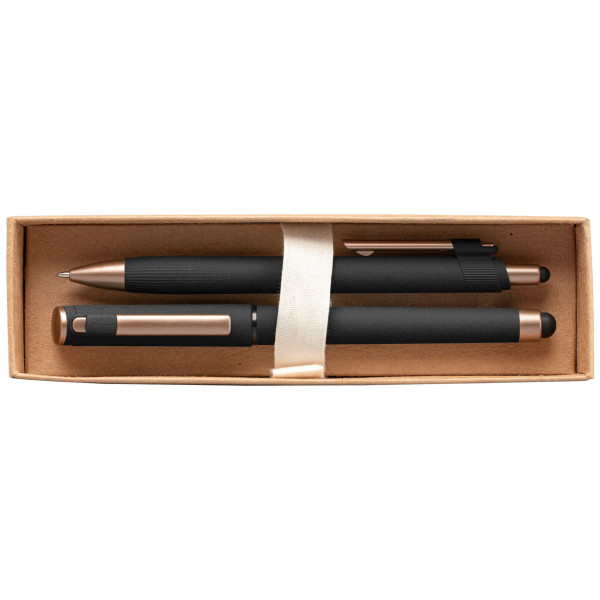Coffret cadeau stylo York : set stylo gel et stylo bille personnalisé pour entreprises