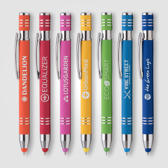 Stylo publicitaire personnalisable Morrison Softy Stylet avec gravure ou impression – BCM Goodies