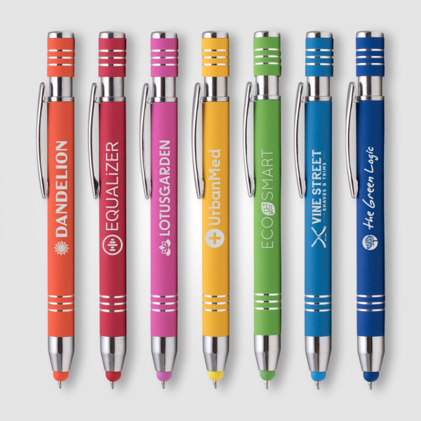 Stylo publicitaire personnalisable Morrison Softy Stylet avec gravure ou impression – BCM Goodies