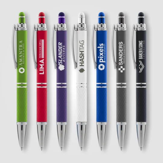 Stylo publicitaire personnalisable Phoenix Softy Stylet avec gravure ou impression couleur – BCM Goodies