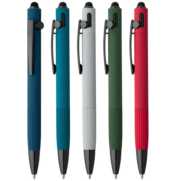 Stylo à bille Saga en aluminium recyclé avec stylet – Objet publicitaire personnalisé durable pour entreprises