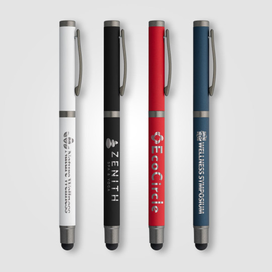 Stylo gel à stylet Bowie en aluminium recyclé personnalisé – Objet publicitaire écologique pour entreprises
