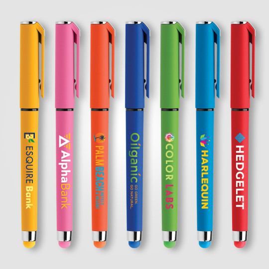Stylo Islander Softy Brights Gel avec Stylet personnalisable – Stylo publicitaire avec impression logo pour entreprises et événe