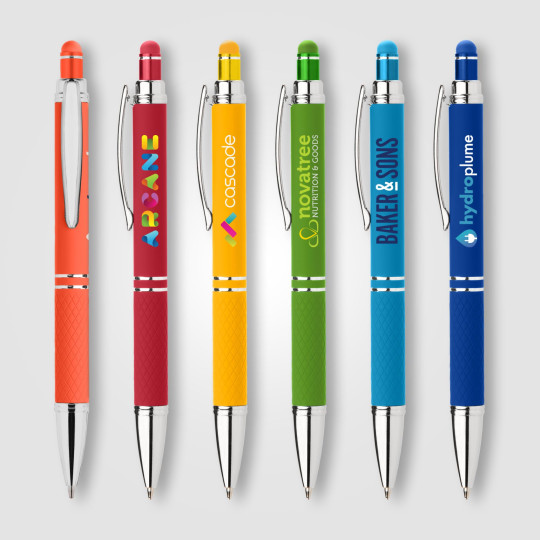 Stylo gel stylet Phoenix Softy Brights personnalisé avec logo gravure laser – Goodies d’entreprise BCM Goodies
