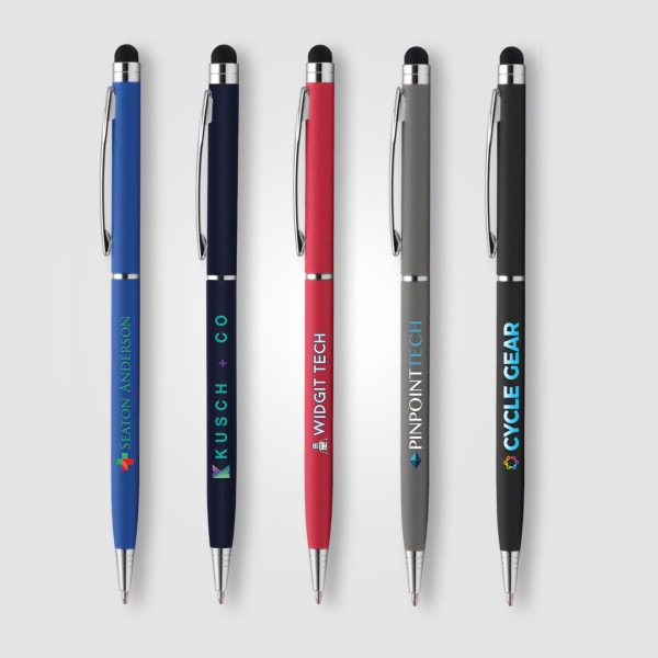 Stylo Minnelli Softy Stylet personnalisé – Stylo bille avec stylet pour communication d’entreprise