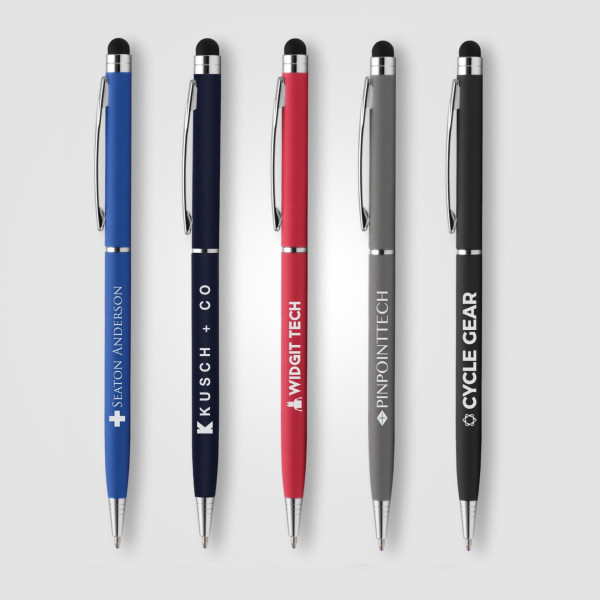 Stylo Minnelli Softy Stylet personnalisé – Stylo bille avec stylet pour communication d’entreprise