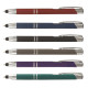 Stylo métallique Crosby avec stylet finition caoutchoutée – Écriture fine 800m