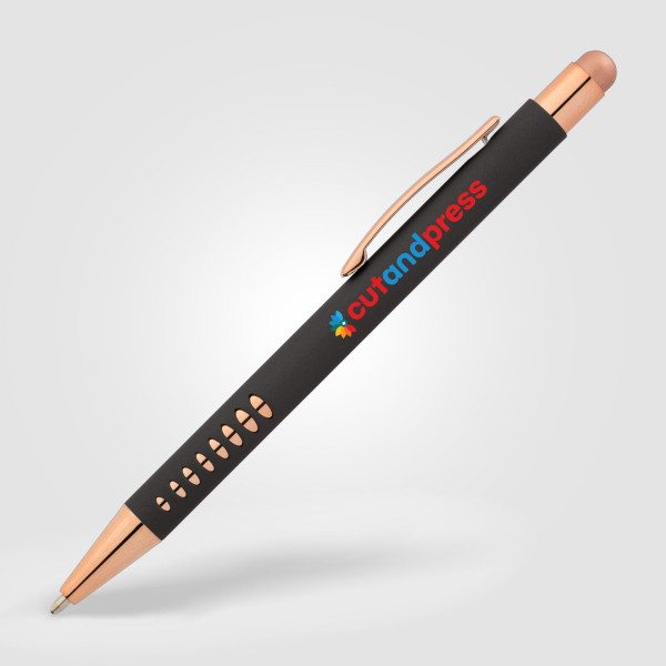 Stylo avec Stylet Bowie Or Rose – Cadeau d’entreprise élégant et personnalisable pour communication professionnelle