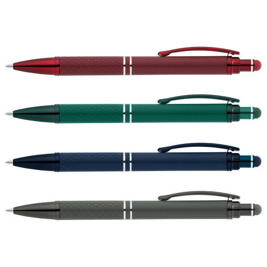 Stylo Phoenix Softy monochrome personnalisé avec stylet pour communication d’entreprise – Offre spéciale BCM Goodies