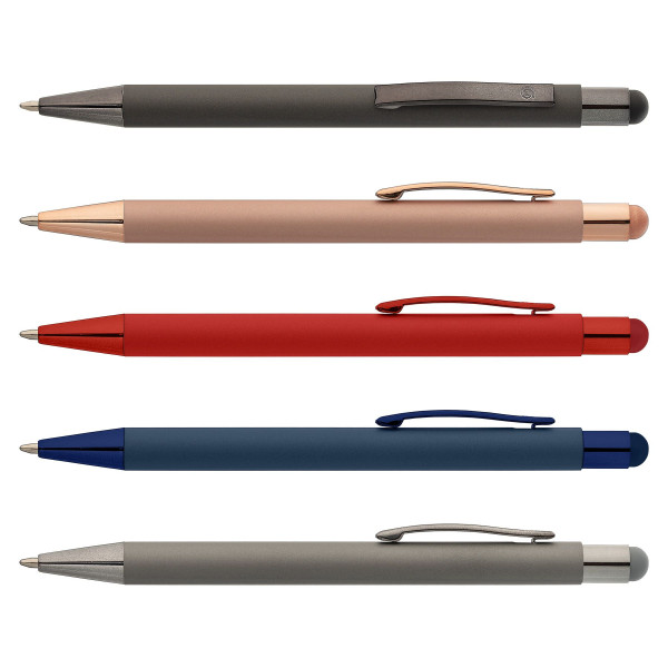 Stylo stylet personnalisé Bowie Softy Monochrome avec impression logo – Goodies entreprise BCM