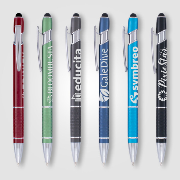Stylo Prince Mat Stylet personnalisable avec grip et stylet intégré – Goodies d’entreprise pour communication B2B
