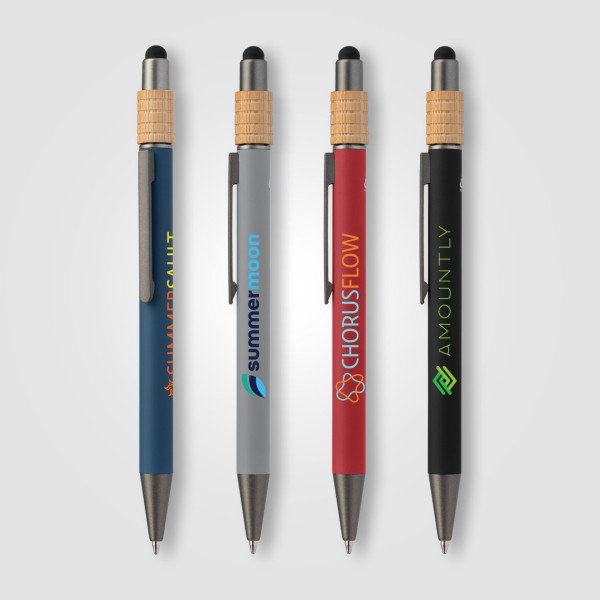 Stylo publicitaire Reborn Spinner en aluminium recyclé avec stylet – Objet d’écriture personnalisable pour communication d’entre