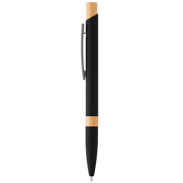 Stylo Reborn Designer Softy en aluminium recyclé avec finition caoutchouc et bambou – BCM Goodies