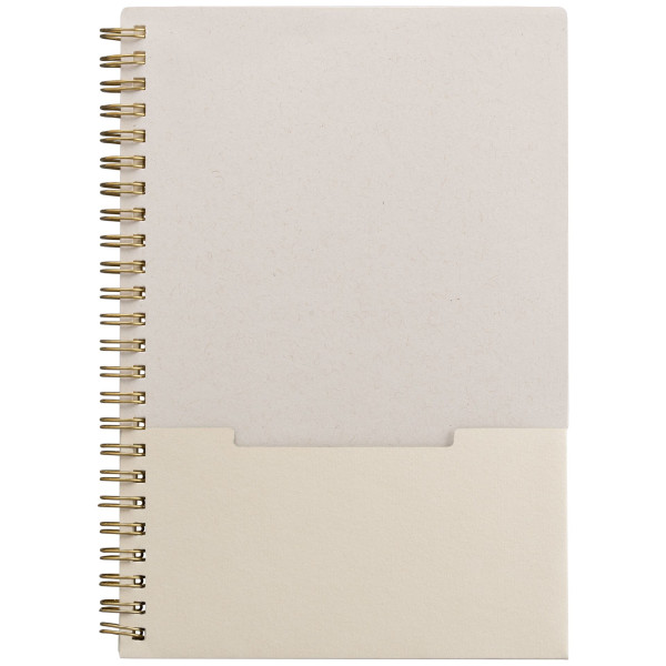 Carnet Lino FSC A5 à spirales verticales en coton recyclé – Papeterie personnalisable entreprise