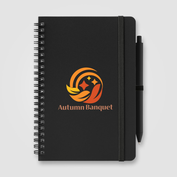 Bloc-notes à spirale A5 Höga Repreve personnalisé avec stylo – carnet écologique personnalisé pour entreprises