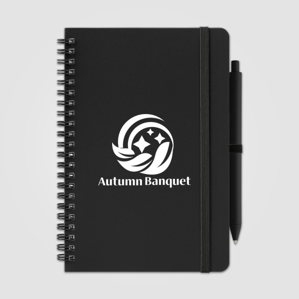 Bloc-notes à spirale A5 Höga Repreve personnalisé avec stylo – carnet écologique personnalisé pour entreprises