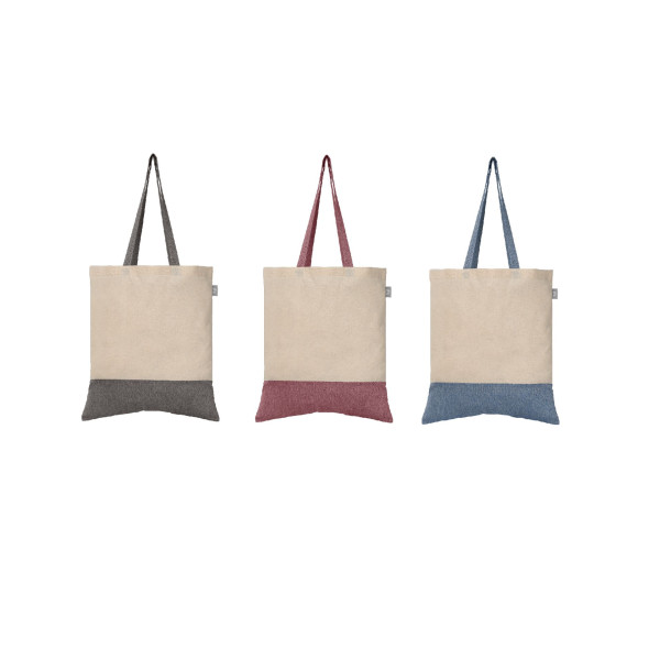 Sac fourre-tout en coton recyclé bicolore 140 gsm Quebec – Objet publicitaire personnalisable pour entreprises et événements