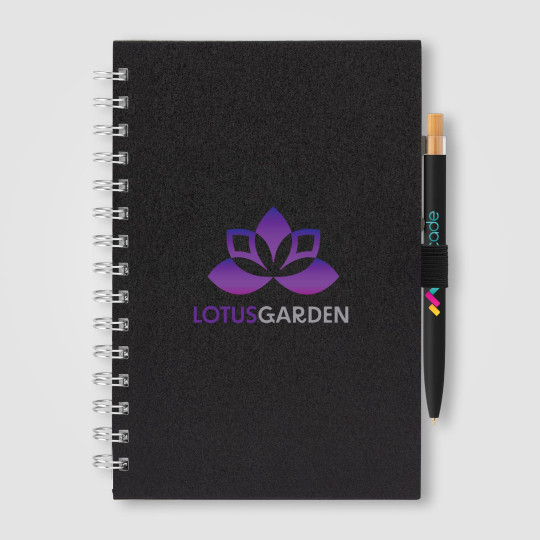 Terra Bloc-notes à spirales en carton de lait recyclé A5 avec stylo Reborn – 80 feuilles lignées – BCM Goodies