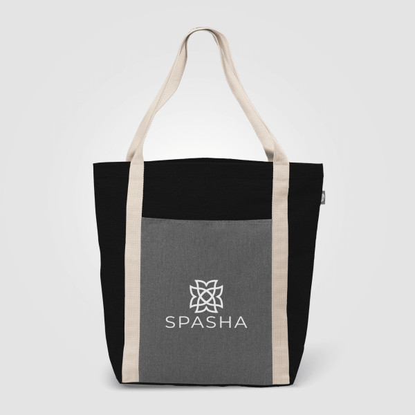 Sac fourre-tout Spun en coton recyclé 15L avec poche avant – BCM Goodies