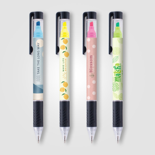 Stylo Bergman personnalisé avec surligneur – Support promotionnel pour entreprises – BCM Goodies