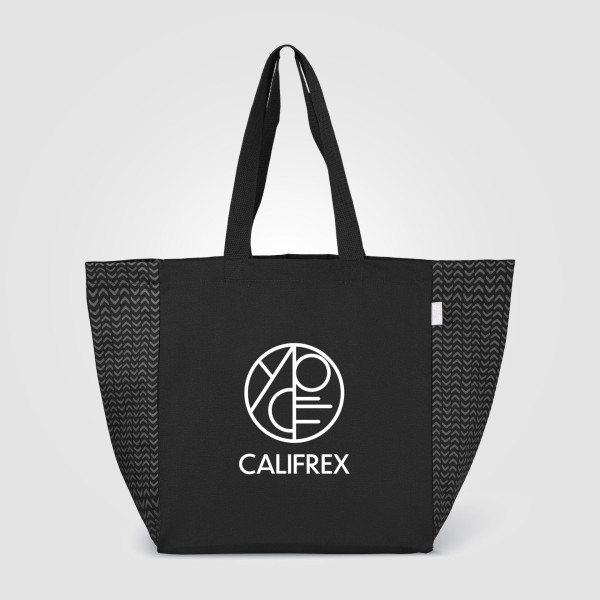 Sac Toronto fourre-tout en coton recyclé 225 gsm à motif chevron – Personnalisable pour entreprises