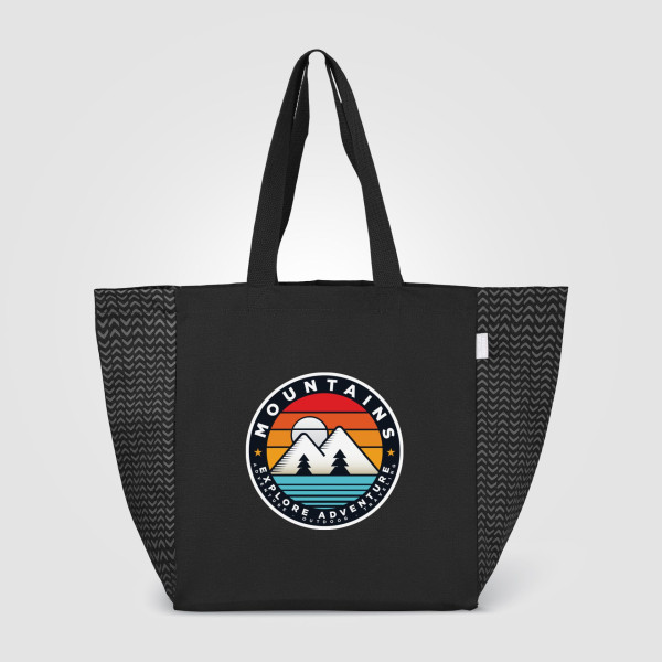 Sac Toronto fourre-tout en coton recyclé 225 gsm à motif chevron – Personnalisable pour entreprises