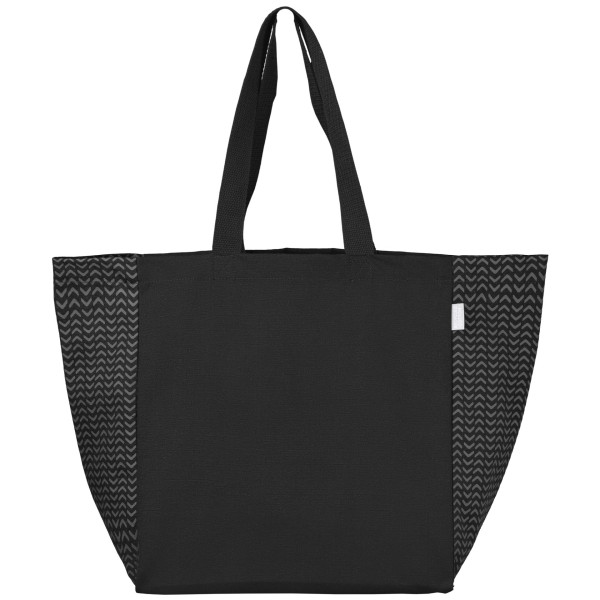 Sac Toronto fourre-tout en coton recyclé 225 gsm à motif chevron – Personnalisable pour entreprises
