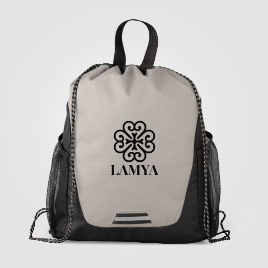 Sac à cordon personnalisé Jotun en polyester recyclé avec poches – Objet publicitaire responsable pour entreprise | BCM Goodies