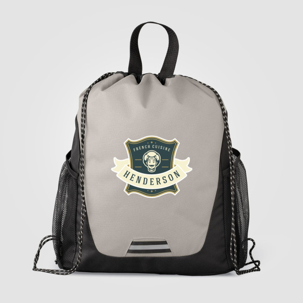 Sac à cordon personnalisé Jotun en polyester recyclé avec poches – Objet publicitaire responsable pour entreprise | BCM Goodies