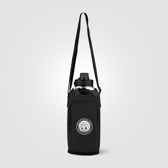 Sac Malmö pour bouteille 1,8 L en PU recyclé avec compartiment isotherme et poche zippée – Objet publicitaire personnalisable po