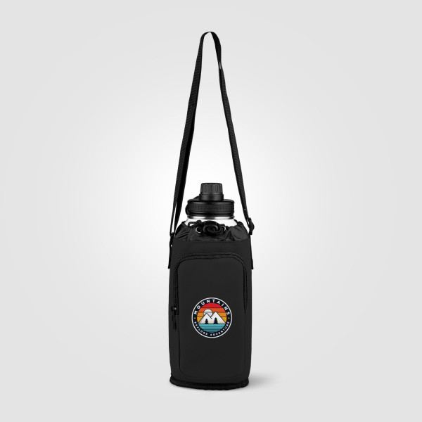 Sac Malmö pour bouteille 1,8 L en PU recyclé avec compartiment isotherme et poche zippée – Objet publicitaire personnalisable po