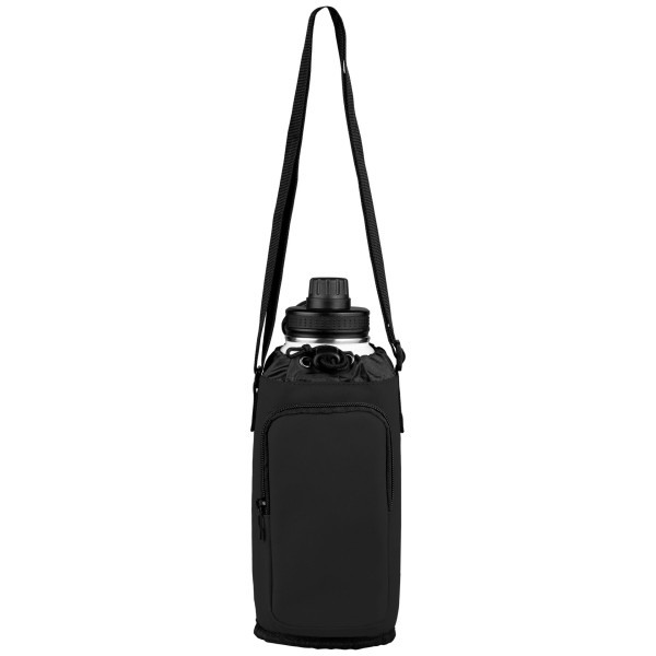 Sac Malmö pour bouteille 1,8 L en PU recyclé avec compartiment isotherme et poche zippée – Objet publicitaire personnalisable po