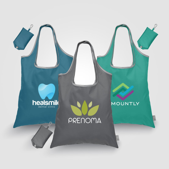 Santorini Fourre-tout pliable rPET personnalisé – Sac publicitaire réutilisable et responsable pour entreprises – BCM Goodies